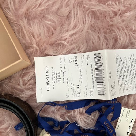 Authentic Louis Vuitton belt with receipt, dust bag, bag, box and cards. - Picture 8 of 13